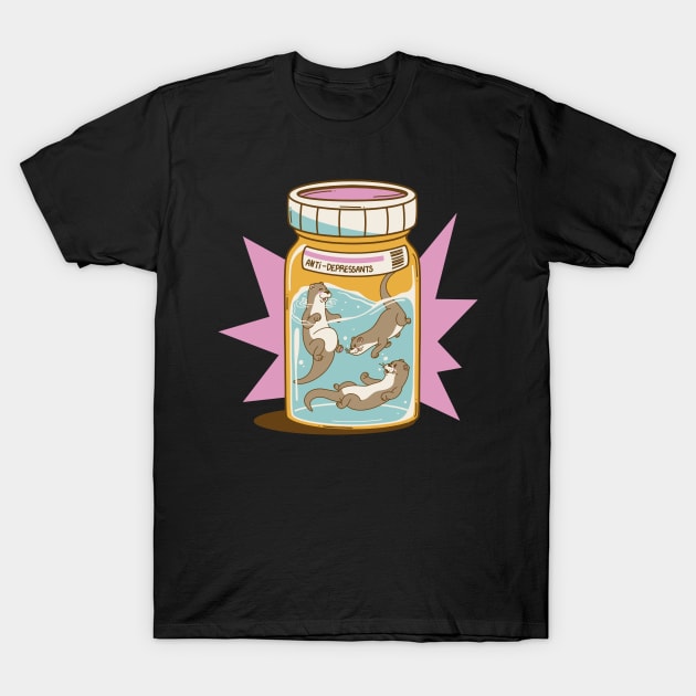 Joyful Otter Jar T-Shirt by Life2LiveDesign